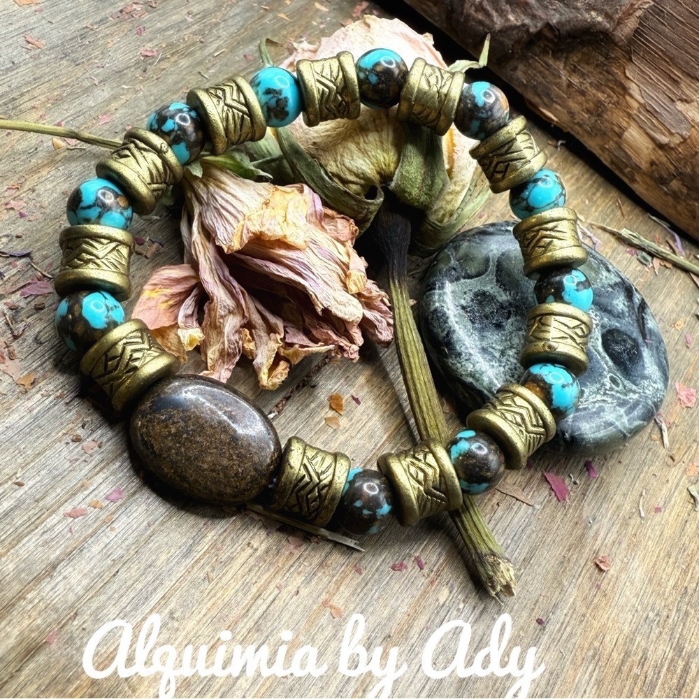 Chunky turquoise statement bracelet